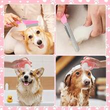 8pcs Pet Grooming & Cleaning Kit, Suitable For Cats & Dogs: Includes Deshedding Brush, Grooming Gloves, Flea Comb, Dog Bathing Brush, Pet Nail Clippers, Dog Toothbrush. Easily Remove Pet Hair, Provide Gentle Care. Essential Tools For Small, Medium And Large Pets - Multicolor - View 9