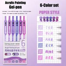 Bộ bút gel acrylic 90 màu Languo - Bút vẽ nghệ thuật nhiều lớp chuyên nghiệp, phù hợp cho học sinh, đầu bút mảnh 0.7mm, bút vẽ DIY trên thủy tinh/giấy/gỗ/giấy đen/cốc/nhựa, lý tưởng cho việc ghi chú và thủ công. - Nhiều màu - Xem 25