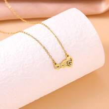Collar con colgante de zirconia con diseño hueco de símbolo del infinito y corazón, collar de lujo con rhinestones, regalo para novia y mejor amiga - Dorado - Ver 5