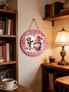 Valentine's Day Wooden Gnome Wreath Sign, Love Never Fails, Holiday Door Ornament And Wall Decor, Perfect Holiday Decoration For Home, Patio, Living Room, And Bedroom, Ideal Valentine's Gift - Multicolor - View 7