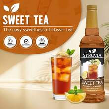 Syruvia Sweet Tea Flavored Syrup - 25.4 Fl Oz Premium Flavoring Syrup - Kosher, Gluten Free, Perfect For Drinks, Soda, Shakes, Cocktails, Desserts And More. - 25.4 Fl Oz - View 2