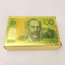 奢华金箔可水洗扑克牌，金银美元欧元网格设计，家庭聚会娱乐道具，跨境兼容套装 - 彩色 - 查看 11