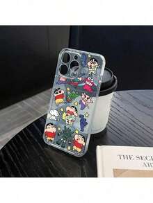 Fast EU Shipping (DE & ES) Classic Funny Cartoon Case With Kindergarten Students, Featuring Shin-Chan And His White Pet Dog, Dynamic Superhero Phone Case Compatible With IPhone Models 16E, 16, 15, 14, 13, 12, 11 Pro Max, X, XR, XS Max, 8 And 7 Plus, Made Of Transparent TPU Soft Back. . - 酒紅色 - 查看 4