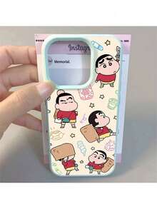 Fast EU Shipping (DE & ES)Spaßige und süße Crayon Shin Chan Muster Handyhülle kompatibel mit iPhone 16 Pro Max 15 14 13 12 11 7/8 Plus X XR XS Max Neue Luxus Anti-Rutsch und stoßfeste Silikon Weiche HülleSamsung