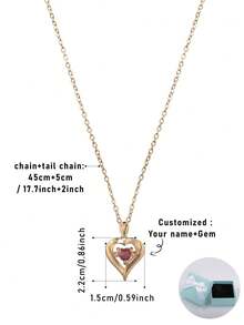 1pc Customized Personalized Multi-Name Engraved Minimalist Elongated Heart Pendant Necklace, Unique Accessory Combination, Gifts For Thanksgiving, Mother's Day, Valentine's Day, Birthday, Anniversary, Friends, Graduation, Christmas, High-End Family - Gold - View 16