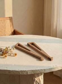 Cirelle Portable Foldable Wooden Laptop Stand - Ergonomic Angle Adjustment (12°) With Heat Dissipation Ventilation, Triangular Wooden Tray Suitable For Tablets And Mini Laptops, Compact Design, Natural Finish - Walnut - View 6