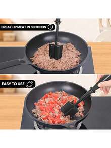 1pc Handheld Kitchen Meat Grinder, Mixer, Mincer, Masher, Cooking Tool - Black - View 5