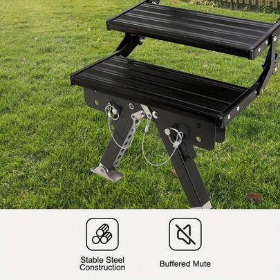 Motorhome RV Step Support Stabilizers, Folding Portable Height Adjustable 2.8 To 11.4, RV Step Stabilizer For Caravans RV Stair, Camper Trailer Parts