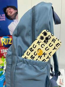 1 Mochila escolar de gran capacidad de nailon para estudiantes, mochila de unicolor simple para estudiantes universitarios, mochila de nailon para damas, mochila de viaje para niñas, bolso de hombro - Azul - Ver 5