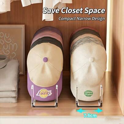 1 pieza Perchero de sombreros, Organizador de armario, Diseño estrecho que ahorra espacio, Transparente y resistente, Almacenamiento de armario y armario para el hogar [La foto puede aparecer talla grande plana debido al ángulo de disparo, pero el producto real tiene un diseño ligeramente inclinado]