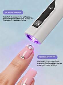 便携式UV美甲灯，可充电美甲烘干机带支架，手持迷你美甲固化灯，沙龙专业UV/LED美甲凝胶灯 - 彩色 - 查看 9