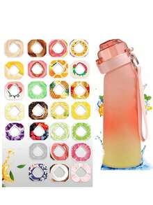 1 Botol Air Ombre dengan 1 Kapsul Pewangi Acak, 0 Gula 0 Kalori, Gelas Air untuk Aktivitas Luar Ruangan - MultiWarna - View 7