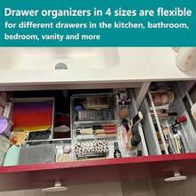 CYPN31 Organizador de Cajones de Plástico Transparente 4 Tamaños Versátiles Duraderas Sin olor Apilables y Antideslizantes Separadores de Cajones de Escritorio Maquillaje Dormitorio clear 31PCSFashion - 222456163 - Ver 3
