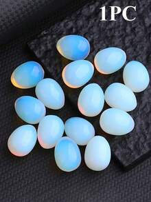 5/10/15/25颗抛光蛋白石蛋形浮雕，清新简约设计，可用作桌面花盆装饰、节日/生日装饰或珠宝制作配件 - 蛋白石 - 查看 13