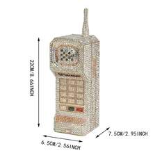 Women Crystal Cellphone Evening Bag Rhinestone Clutch Purse Novelty Diamond  Handbag For Party Prom - Bạc a - Xem 2