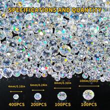 In Stock Immediate Delivery Spot Delivery In Seconds 800Pcs 4/6/8/10mm Glass Beads Jewelry Making Beads Bracelets Necklace Pendants Making Supplies (White AB Color) Valentine's Day Valentine's Day Valentine's Day TZ6T - 紅色 - 查看 3