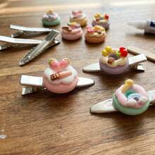 10个混合亮泽奶油甜甜圈DIY奶油凝胶手机壳、发夹、手机挂饰、吊坠配件 - 奶油甜甜圈 - 查看 4