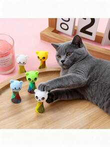 2/10pcs Small Bouncing Toy, Pet Toy, Small Cat And Dog Bouncing Toy, Pet Puzzle Bouncing Toy, Suitable For Domestic Small Pets To Play With. - Color Mixing - View 2