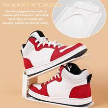 1/6pcs Shoe Slot Organizer - Can Stack One Pair Of Shoes, Saving 50% Of Shoe Storage Space, Adjustable Thickened Double Layer Shoe Rack, Suitable For Wardrobe Shoe Organizer, White/Gray