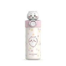 Miniso Chikawa Doll Pop-Top Insulated Tumbler 450mL/15.22oz (Chikawa): 304 Stainless Steel Material, 3D Chikawa Doll Lid Decor, Pop-Top Design, Vacuum Insulation, Cute Chikawa Print + Flower Pattern, Lightweight Portable Shape, Suitable For Office/School/Daily Use, Good Choice Of Valentine's Day Gifts(1 PC)