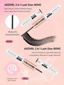 Eyelash Glue Tool Set, Waterproof Glue For Eyelash Extensions, Includes Eyelash Glue, Sealant, Eyelash Tweezers, Glue Remover, Sweat-Resistant, Soft, Quick-Drying, Non-Irritating, Essential Eye Makeup Tools - Multicolor - View 7