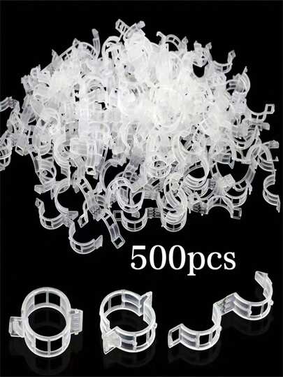 500/300/100pcs Pack Durable Plastic Greenhouse Plant Support Clips - Tomato Clips, Plastic Garden Clips, Plant Ties, Greenhouse Clips. They Are Used To Support The Upright Growth Of Grape Vines, Tomato Vines And Vegetables, Making The Plants Healthier. These Clips Are Reusable, Durable, And Won't Damage The Plants. Versatile, Efficient And Economical.