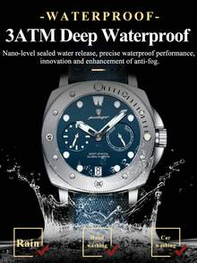 POEDAGAR ساعة يد رجالية كاجوال بإطار دوار وتاريخ بعقارب الثواني، بسوار من النايلون والجلد، مقاومة للماء وبوظيفة إضاءة، ساعة فاخرة للاستخدام اليومي، هدية مثالية للرجال - الأزرق - مشاهدة 6