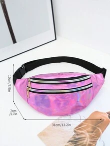 Women's Fashion Commuter Laser Dual Zipper Waist Bag