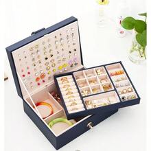Womens Earring Jewelry Box For Girls Jewelry Earring Organizer Box Earring Holder Organizer For Girls Jewelry Organizer Earring Boxes For Women Girls Stud Earring Organizer Jewelry Box Navy - Navy - View 8