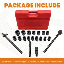 Impact Deep Socket Set 19mm-50mm 3/ 4" Ratchet Extension Sliding T Breaker Bar - 1 - View 9
