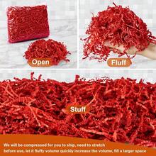 Shredded Paper For Gift Baskets, 1/2LB (8 Oz) Red Crinkle Paper Filler For Mother's Day Baskets Grass, Crinkle Cut Papers Shred For Birthdays, Weddings,Boxes Bags, Basket Filler ,Anniverss,Gift Wrapping,Red - 紅色 - 查看 5