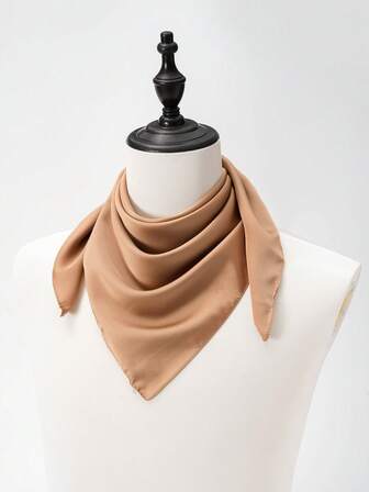 1개 새틴 넥커치프, 부드럽고 피부 친화적인 작은 스카프, 캐주얼한 데일리 패션에 적합