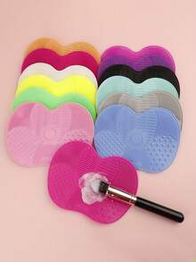 1pc Apple-Shaped Suction Cup Makeup Brush Cleaning Mat, Portable Makeup Brush Cleaning Tool, Makeup Brush Drying Rack - Multicolor - View 2