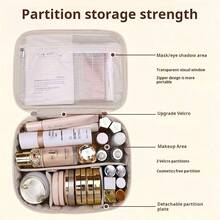 1 pièce Sac de maquillage multifonctionnel pour voyage, sac de rangement cosmétique, sac de toilette imperméable, porte-pinceaux cosmétiques grande capacité, sac à main pratique pour les voyages pour les soins de la peau, le maquillage, les pinceaux, la poudre, le rouge à lèvres, convient pour la plage, l'école, la salle de bain, les vacances, la fête des mères, Noël, cadeau pour la mère, la famille, les amis, décoration de la salle de maquillage - Multicolore - Voir 7