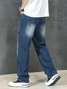 Tween Boy Casual Elastic Waist Jeans, Suitable For Summer And All Seasons - Medium Wash - View 2