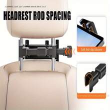 [Tablet Car Headrest] 3-In-1 Tablet Stand Car Headrest 360°Rotation Adjustable 4.-11 Inch Phones Pro///Galax/Equipped With 3.5 Display & Clip Holder, Foldable Design, Holiday Road Trips & Outdoor Activities, Tablet Holder Car, Travel Accessory, Compact Design, Sturdy Construction - Black - View 6