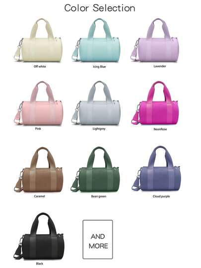 Bolso deportivo de un solo hombro de unicolor minimalista, bolso cilíndrico casual de tela impermeable y de moda, adecuado para deportes al aire libre, gimnasio, viajes, diseñado específicamente para entusiastas deportivas, ligero y espacioso, gran regalo para el Día de San Valentín