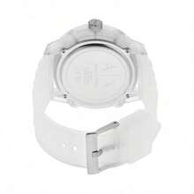 Armani 男士石英表，硅胶表带，防水，时尚耐用，是送给他的完美礼物 - 無色 - 查看 4