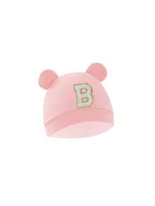 1 buah Topi Bayi Motif 26 Huruf Alfabet, Lembut & Hangat, Cocok untuk Bayi Baru Lahir, Hadiah Luar Biasa untuk Ibu Baru - Berwarna merah muda - View 6