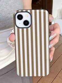 Ốp lưng điện thoại Phirim 2 trong 1 màu nâu trắng tối giản, họa tiết sọc dọc bóng bẩy, nghệ thuật, nhiều màu sắc, tương thích với Samsung/ 11/12/13/14/15/16/17 Pro Max, kiểu dáng thời trang, thích hợp làm quà tặng mùa xuân, sinh nhật. - Nhiều màu - Xem 2