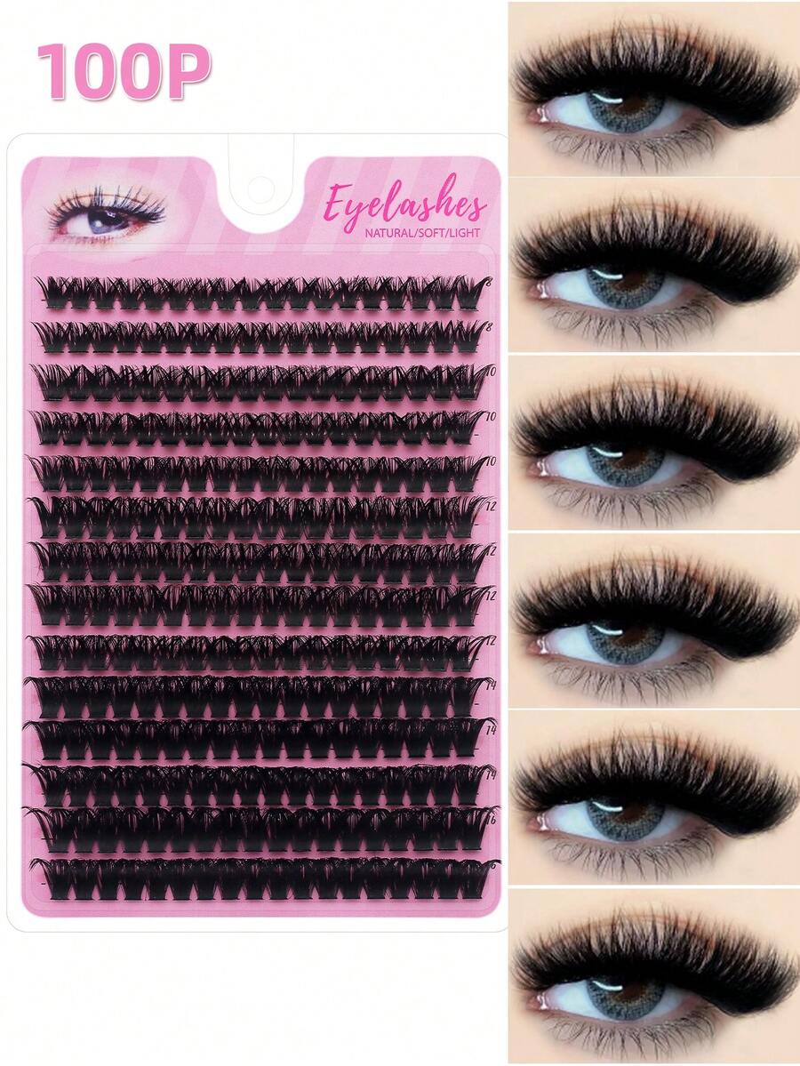 280 Clusters Single Strand DIY Eyelash Extensions Segmented False Eyelashes 14 Rows Large Capacity - C - View 1