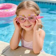 儿童卡通彩色透明大框游泳镜，防雾游泳池沙滩冲浪水上护目镜/眼镜，男女通用 - 彩色 - 查看 10