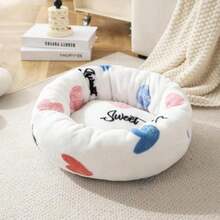 Cat Beds For Indoor Calming Donut Dog Bed Cozy Soft Round Dog Nest Fluffy Plush Cat Beds Washable Donut And Dog Bed High Side Warming Donut Pet Beds Big Dog Bed Cushion - Trắng - Xem 8