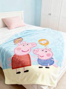Peppa Pig Cobertor Acolchoado e Espesso de Flanela Cartoon para Dormitório e Quarto, Cobertor Acolchoado Grosso - Multicolorido - Visão 2