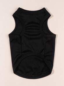 1 pieza Chaleco con eslogan elegante y lindo, transpirable, adecuado para Chihuahuas y perros pequeños, prevención física de pulgas, camiseta interior para uso en interiores y exteriores - Negro - Ver 8