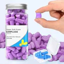 CYPNSummala Tapones para Oidos de Espuma 60 Pares Tapones para oído Antiruido con 1 Par de Tapones para los Oídos de Silicona + 1 Estuche de Plástico para Avión Tiro Mano De Trabajo MoradoFashion - 221271279 - Ver 8