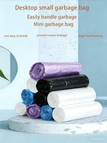 Multi-Color Perforated Trash Bags, 30/60/90/120 Pcs Per Pack, Thick Leakproof Garbage Bags For Home, Kitchen, Bedroom, Living Room, Bathroom - Multicolor - View 2