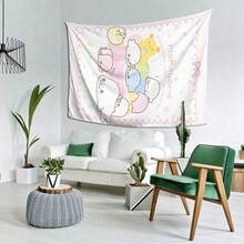 1pc Mamegoma Theme Peach Skin Velvet Tapestry | Durable And Wear-Resistant, Uniform Dyeing, Versatile Style, Ideal For Living Room Decor, Entryway Decoration, And Party Scenes - 彩色 - 查看 3