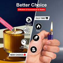 The 2026 USB New Rechargeable Arc Lighter, Featuring A Windproof Flameless Igniter, Is Suitable For Candles, Barbecues, Camping, And Kitchen Stoves. With Its Compact And Stylish Design, This Flashlight-Style Lighter Is The Perfect Birthday And Valentine's Day Gift For Teenagers And Family Chefs - 粉色 - 查看 6