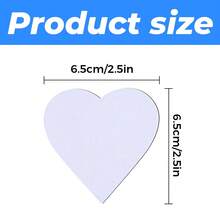 50 Pcs Sublimation Magnets Blanks Heart Square Circle Rectangle Fridge Magnet For Kitchen Office Decorative - 2.5x2.5in Heart - 查看 2